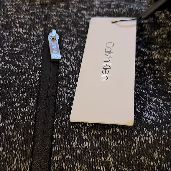 CALVIN KLEIN • Women’s Black Grey Fleece Zip Up Jacket - Picture 6 of 6